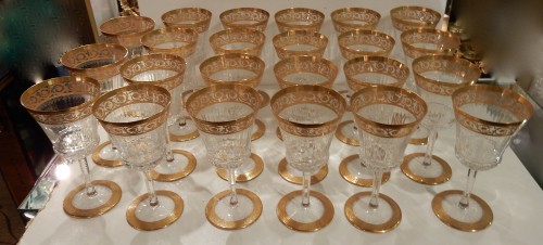 1950&#039;  Crystal Service From St Louis Thistle 90 pieces - silverware & tableware Style 50