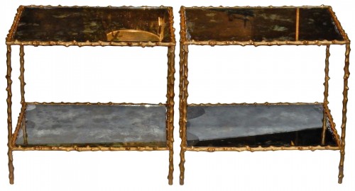Paire de bouts de canapé en bronze doré Maison Jansen