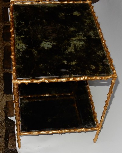 Mobilier Table & Guéridon - Paire de bouts de canapé en bronze doré Maison Jansen