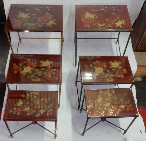 Paire de de trois tables gigognes - Mobilier Style Années 50-60