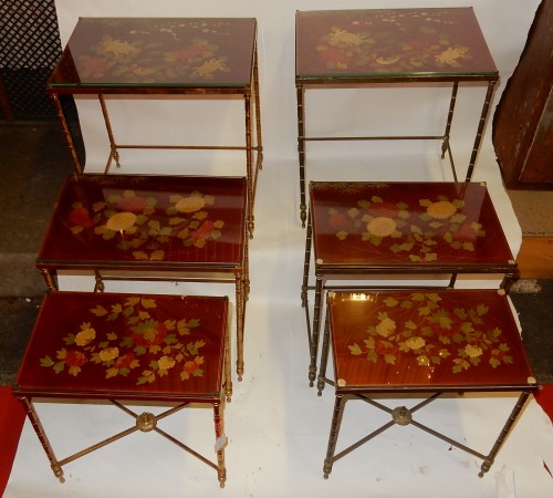 Paire de de trois tables gigognes - Années 50-60