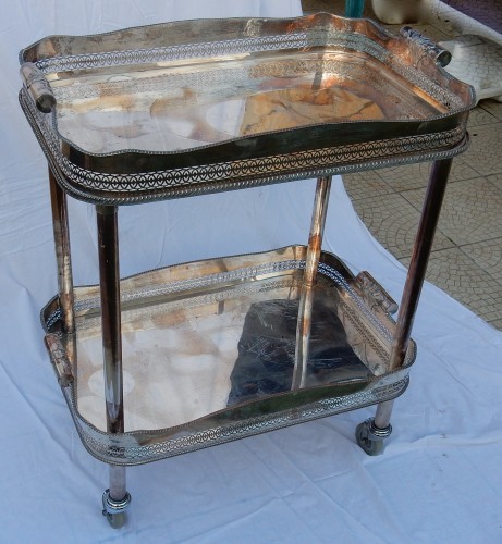 Antiquités - British Rolling Bar Silvered Metal 1950/70 