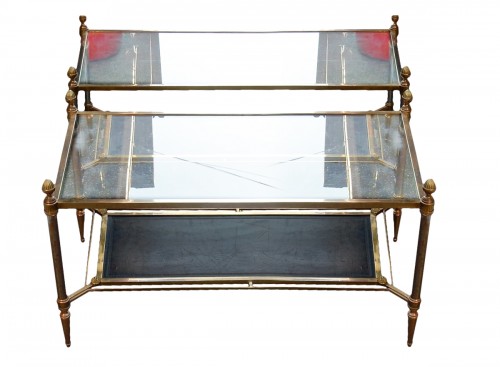 1950/70 Paire de Tables Basses Etagéres Verre - Maison Jansen