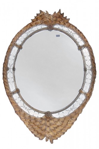 Miroir cristal Murano véronèse 1970/80 