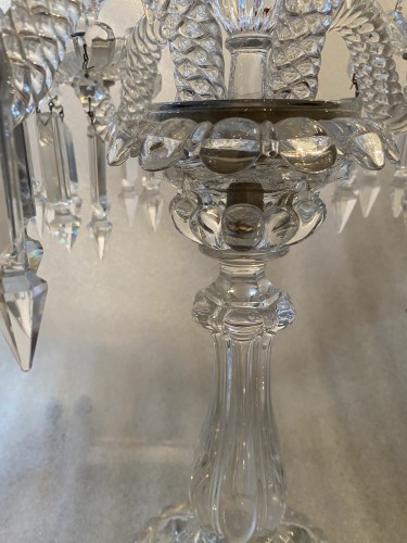 Baccarat - Paire de chandeliers en cristal - Art Déco