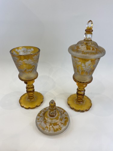 Verrerie, Cristallerie  - Paire de vases en cristal de Bohème, Circa 1880