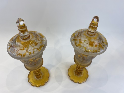 Paire de vases en cristal de Bohème, Circa 1880 - Acropole Antiquités
