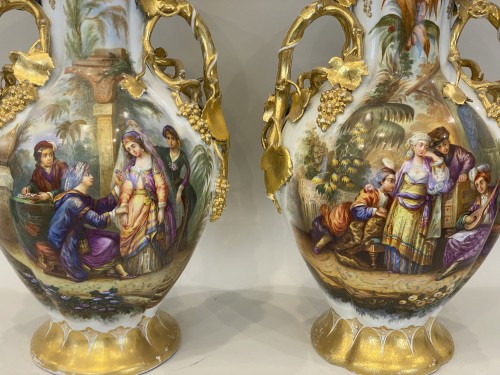 Paire de vases par Ruaud, Limoges circa 1860 - Céramiques, Porcelaines Style Napoléon III