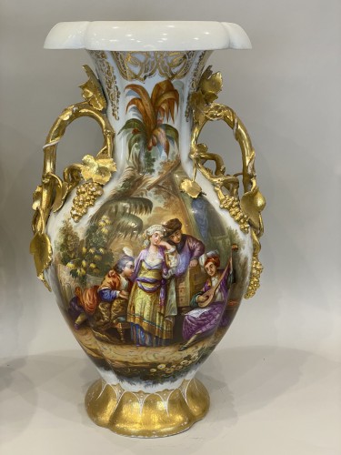 Céramiques, Porcelaines  - Paire de vases par Ruaud, Limoges circa 1860