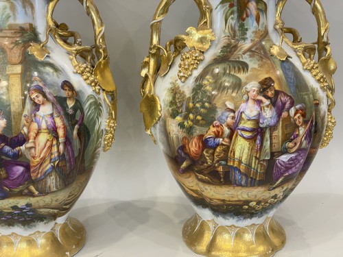 Paire de vases par Ruaud, Limoges circa 1860 - Acropole Antiquités