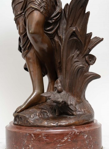 Sculpture  - Woman with a Bird - Auguste Moreau (1834 -1917) 