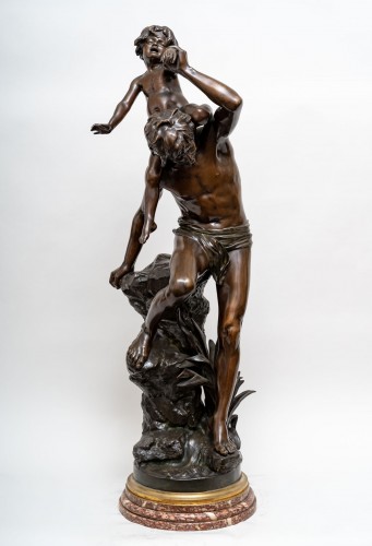 XXe siècle - Gaston Veuvenot Leroux (1854- 1942) La Traversée du ruisseau