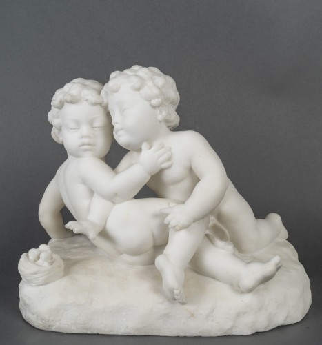 Sculpture Sculpture en Marbre - Leilio LANDUCCI (1890-1954) Le nid des merveilles