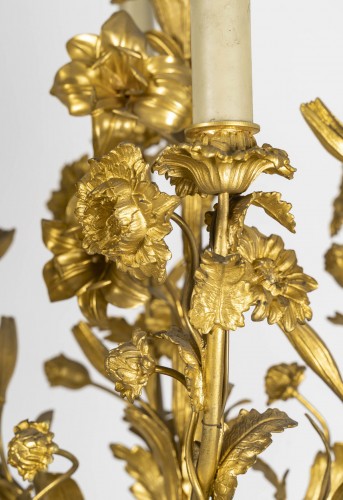 Napoléon III - Paire de torchères à sept feux de style néoclassique, circa 1870