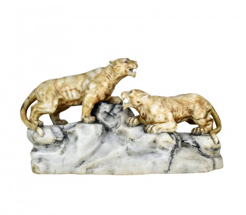 Alberto SACCARDI (1883-1956), Deux Lionnes