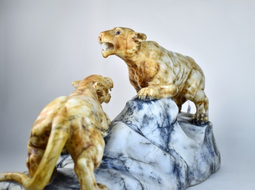Alberto Saccardi (1883-1956), Two Lionesses  - 