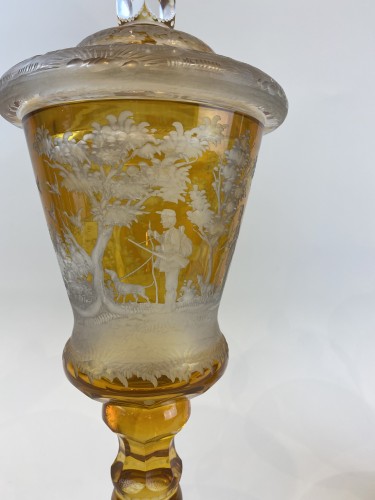 Pair of Bohemian crystal candy dishes, Circa 1880 - Glass & Crystal Style Napoléon III