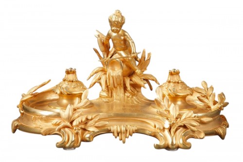Gilt Bronze Inkwell, Circa 1900