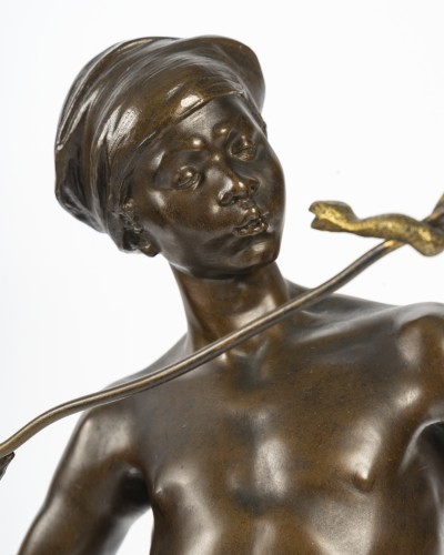 Sculpture Sculpture en Bronze - Adolphe Jean LAVERGNE (1863-1928), Le charmeur de serpent