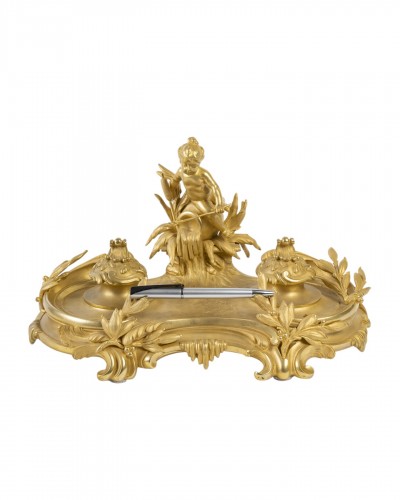 Gilt Bronze Inkwell, Circa 1900