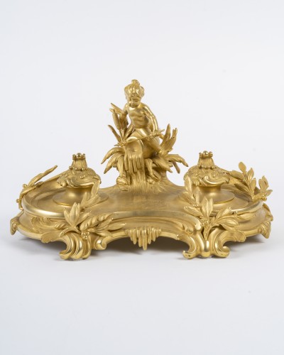Decorative Objects  - Gilt Bronze Inkwell, Circa 1900