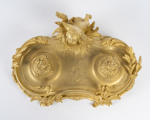 Antiquités - Gilt Bronze Inkwell, Circa 1900