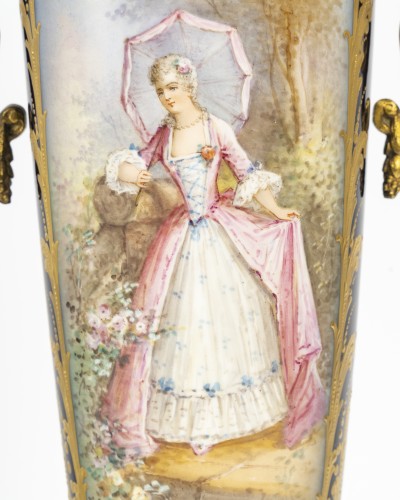 Objet de décoration Cassolettes, coupe et vase - Paire de vases en porcelaine vers 1846