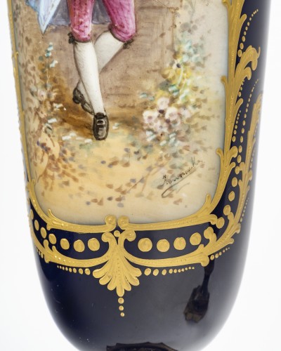 XIXe siècle - Paire de vases en porcelaine vers 1846