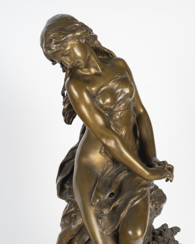Sculpture Sculpture en Bronze - Mathurin Moreau (1822-1912) Le Retour des hirondelles