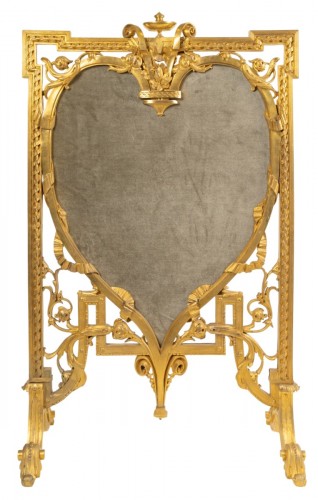 Rare devant de cheminée en bronze doré, circa 1870
