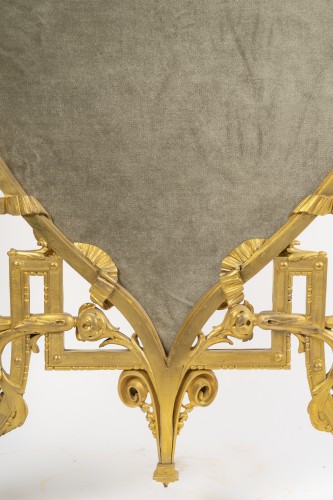 19th century - Rare Gilt Bronze Fireplace Front, Circa 1870