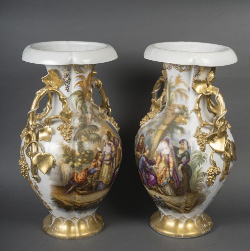 19th century - Pair Of Vases, Limoges Circa 1860