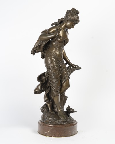 Auguste Moreau (1834-1917) Woman With A Bird - Art nouveau