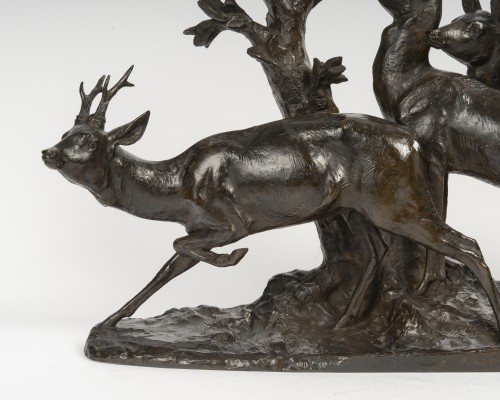 Maximilien Fiot (1886-1953) Roe Buck And Two Does  - Sculpture Style Art Déco