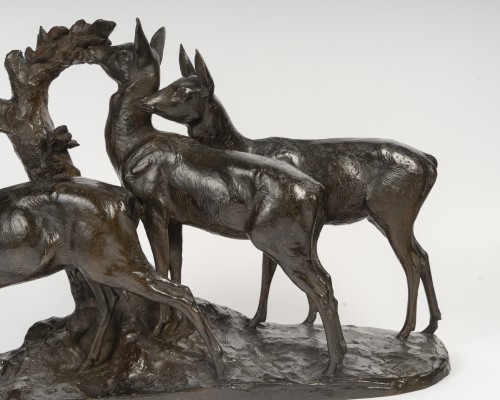 Sculpture  - Maximilien Fiot (1886-1953) Roe Buck And Two Does 