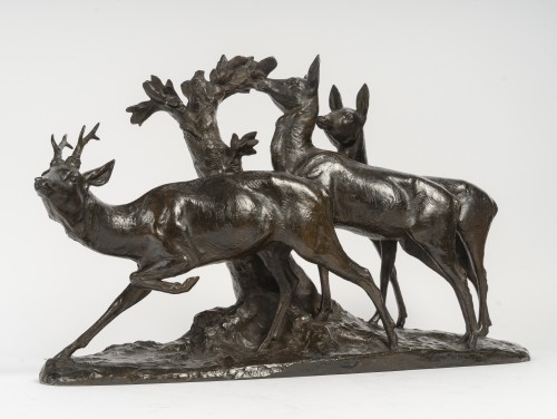Antiquités - Maximilien Fiot (1886-1953) Roe Buck And Two Does 
