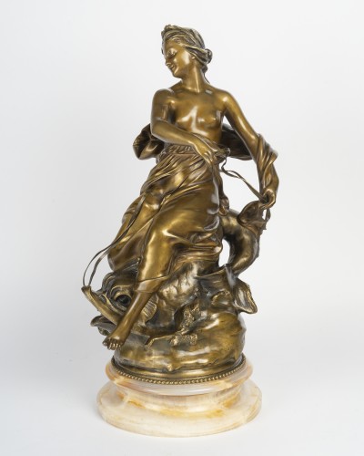 Raoul Larche (1860-1912) The Golden Nereid And The Dolphin - Sculpture Style Art nouveau