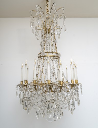 Antiquités - Large Louis XVI style chandelier, &quot;Marie-Antoinette&quot; model, circa 1870