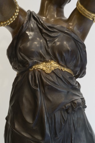 Antiquités - Étienne Henri Dumaige (1830–1888) Monumentale paire de sculptures "Les Musiciennes"