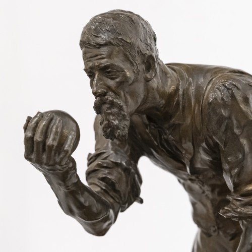 Joseph-antoine Bernard (1866-1931) Boules Player - Sculpture Style Art nouveau
