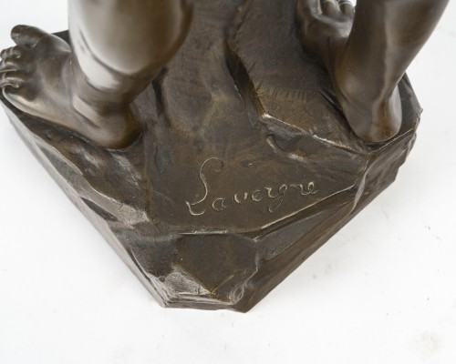 Sculpture  - Adolphe Jean Lavergne (1863-1928), The Snake Charmer