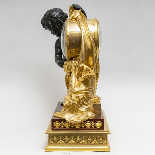 Antiquités - A French Napoleon III Fireplace Set Clock And Candelabra