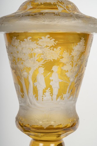 Pair Of Bohemian Vases, Circa 1880 - Glass & Crystal Style Napoléon III