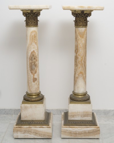 Napoléon III - Paire de colonnes en onyx du Maroc et bronze doré, Circa 1870
