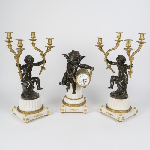 19th century - Large three-piece clock set, Circa 1855