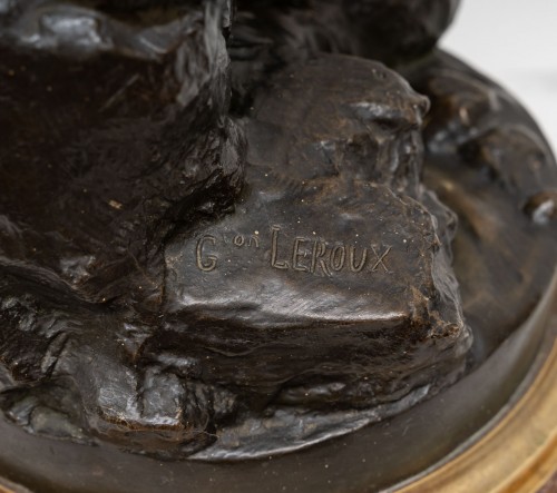 Sculpture  - Gaston Veuvenot-leroux (1854-1942) The Crossing Of The Stream