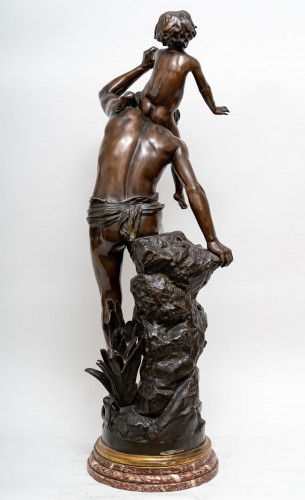 Art nouveau - Gaston Veuvenot-leroux (1854-1942) The Crossing Of The Stream