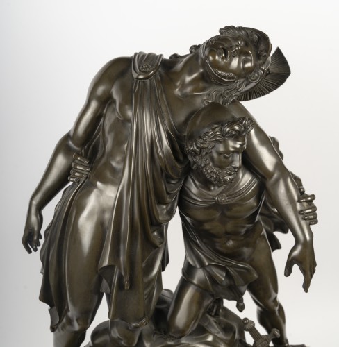 Monumental Clock Depicting Achilles And Patroclus, Circa 1830 - Horology Style Restauration - Charles X