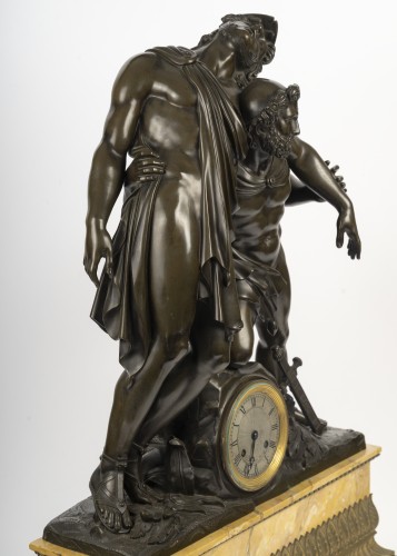 19th century - Monumental Clock Depicting Achilles And Patroclus, Circa 1830