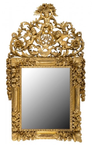 Miroir lyonnais du XVIIIe siècle, époque Régence